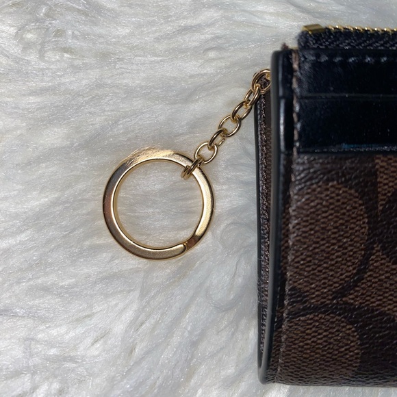 Coach Mini Skinny ID Case in Signature Canvas in Brown / Black - Picture 5 of 5